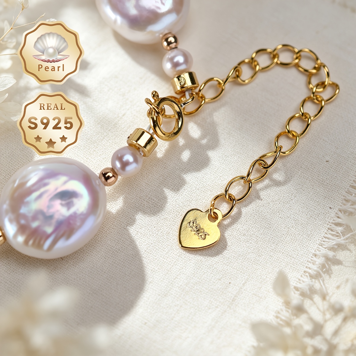 Women's Freshwater Pearls Bracelet in S925 Silver